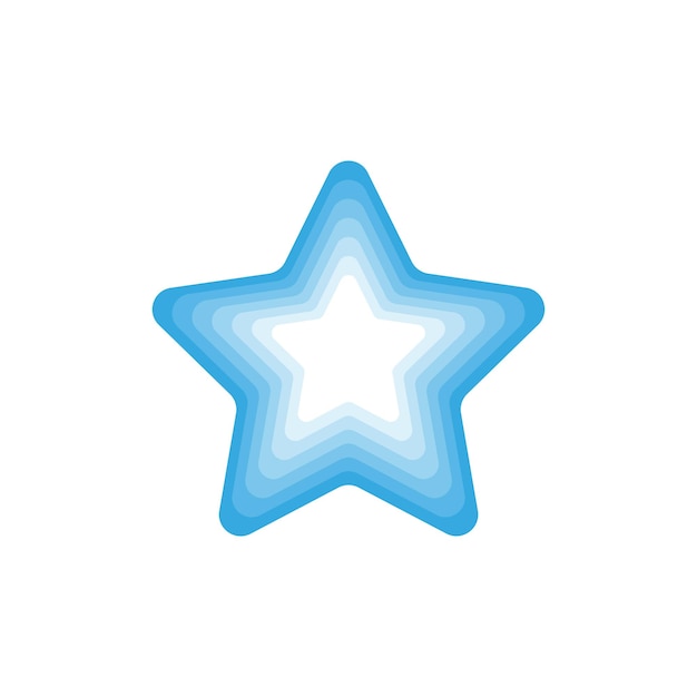 Star vector 3d blue design icon