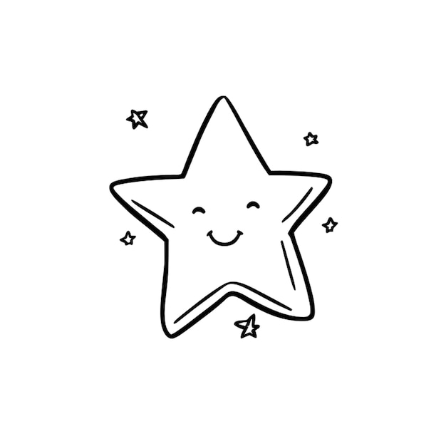 star vector illustration line art