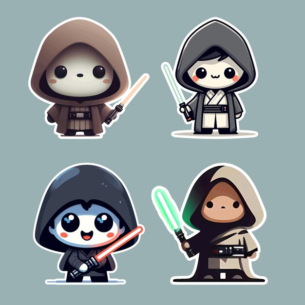 Vector star wars characters stickers 2730