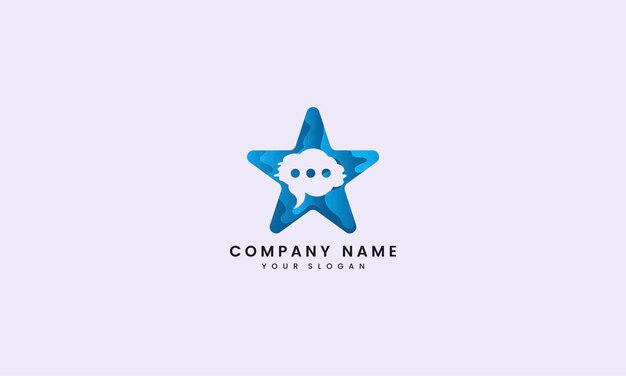 Star Wave Blue chat message logo abstract