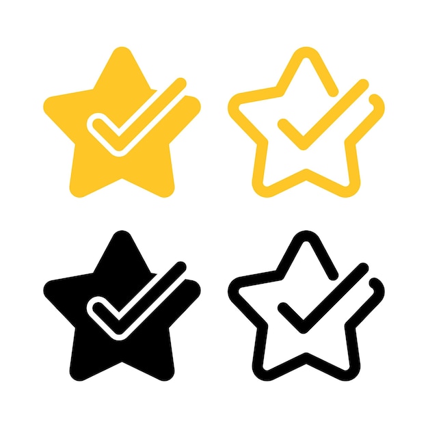 Star With Check Mark Set of Four