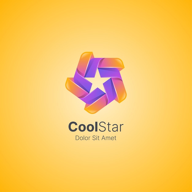 Star with colorful gradient logo template