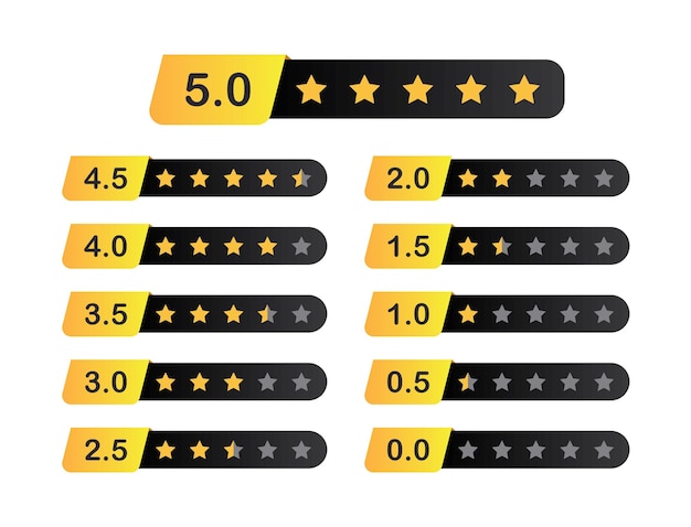 Vector star with rating numbers vector