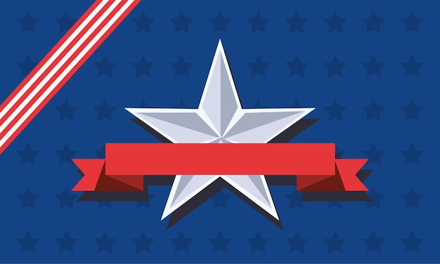 Star with ribbon on usa independence day