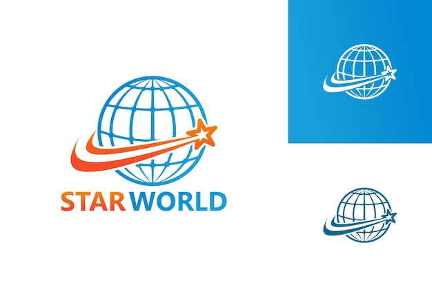 Vettore star world logo template design vector, emblem, design concept, creative symbol, icon