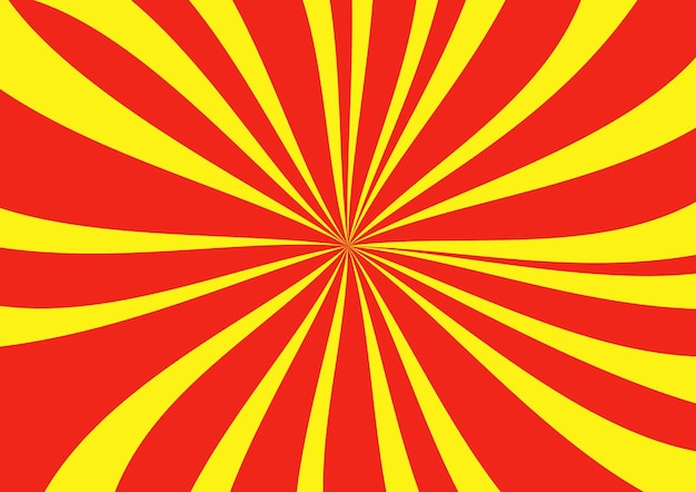 Starburst Abstract background Red and yellow stripe backdrop Waved spiral stripes Bright colors