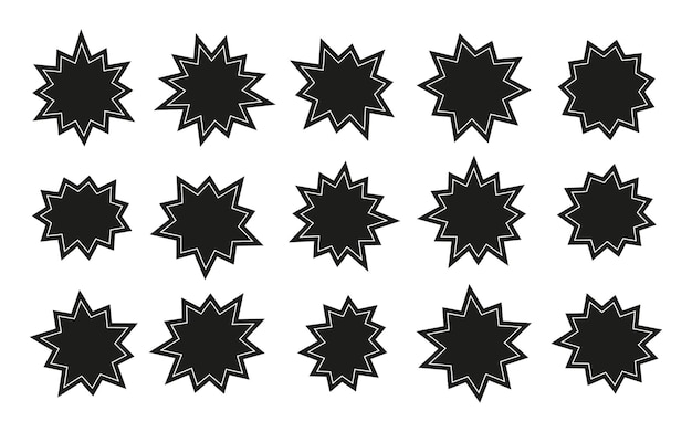 Vector starburst stickers ingesteld