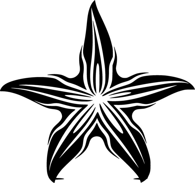 Vector starfish black and white isolated icon vector illustration