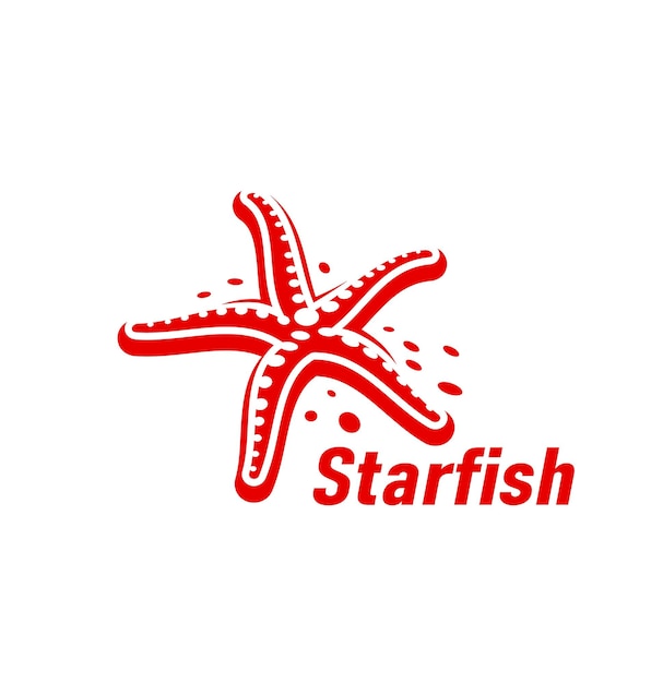 Starfish icon or sea star fish symbol ocean beach