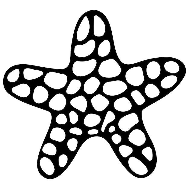 Vector starfish inhabitant of the ocean marine invertebrate animal hand drawing style sketch