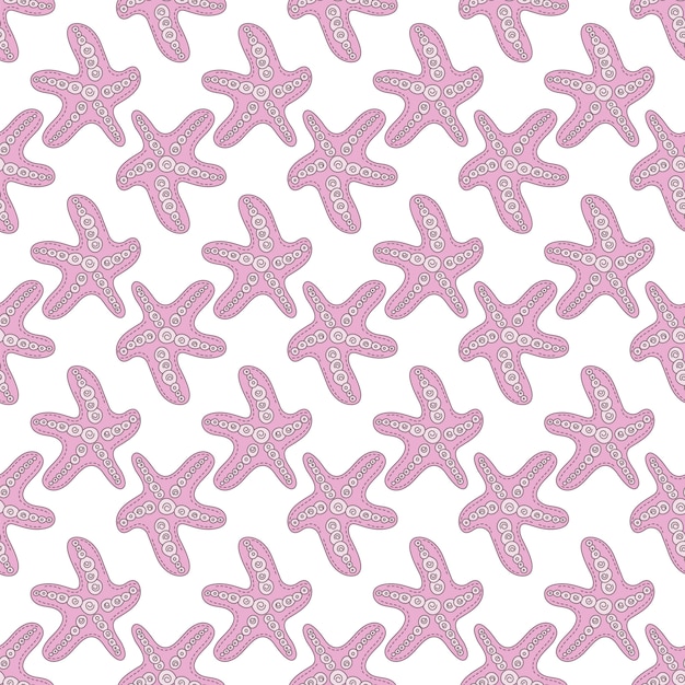 Vector starfish underwater textile pattern