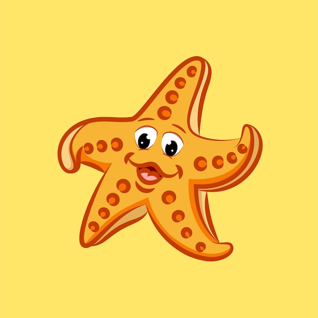 Vector starfish with body part and happy face