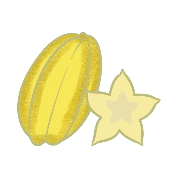 Vector starfruit with shade