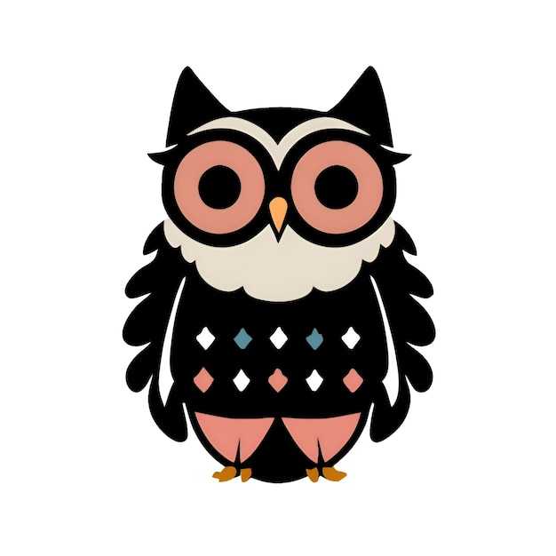 Staring Cartoon Owl