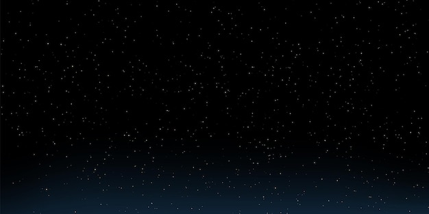 Vector starry dark night sky with bright stars