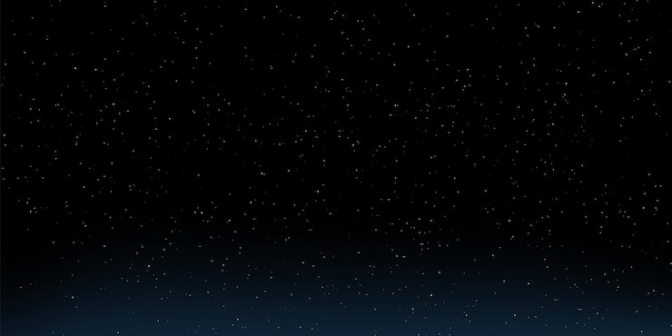 Vector starry dark night sky with bright stars