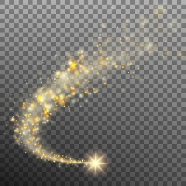 Vector starry glitter trail template.