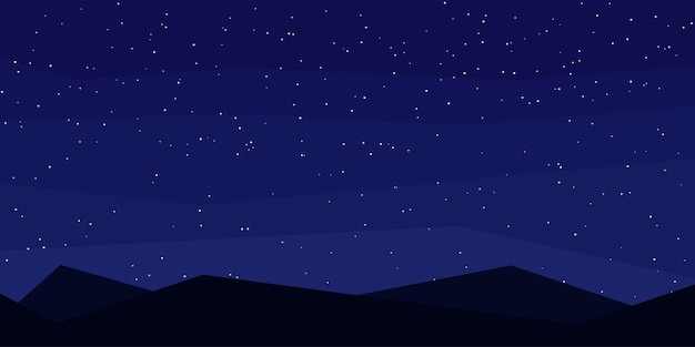 Vector starry night landscape