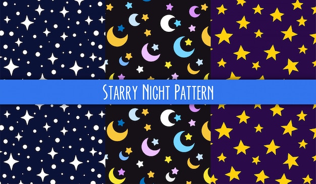 Vector starry night pattern