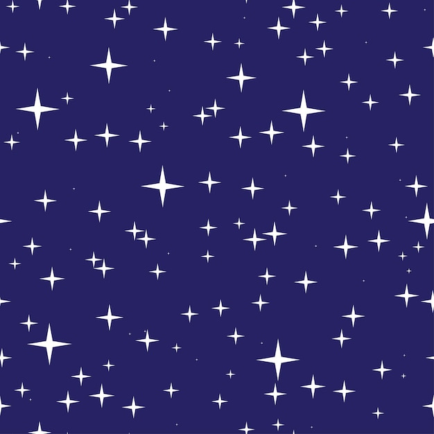 Starry night sky seamless pattern