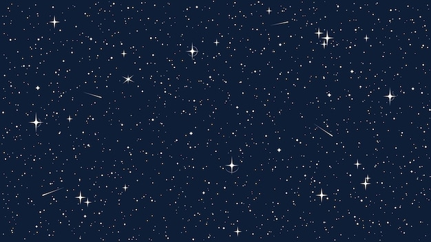 Vector starry night sky space galaxy seamless pattern