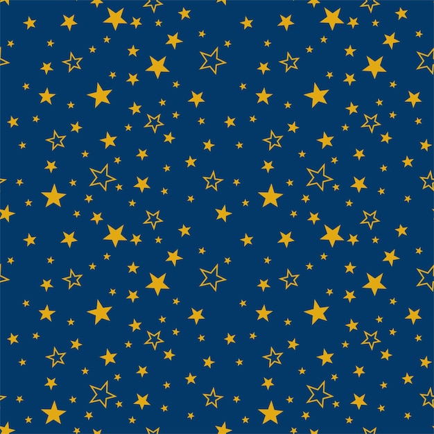 Бесшовный векторный рисунок звездного неба