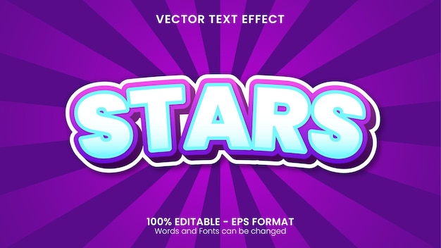 Stars 3d Trendy Editable Text Effect