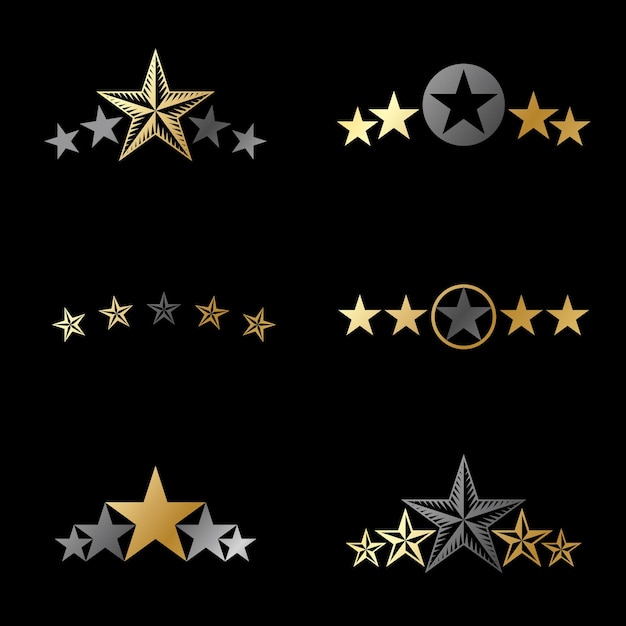 Stars ancient emblems elements set. heraldic vector design elements collection. retro style label, heraldry logo.