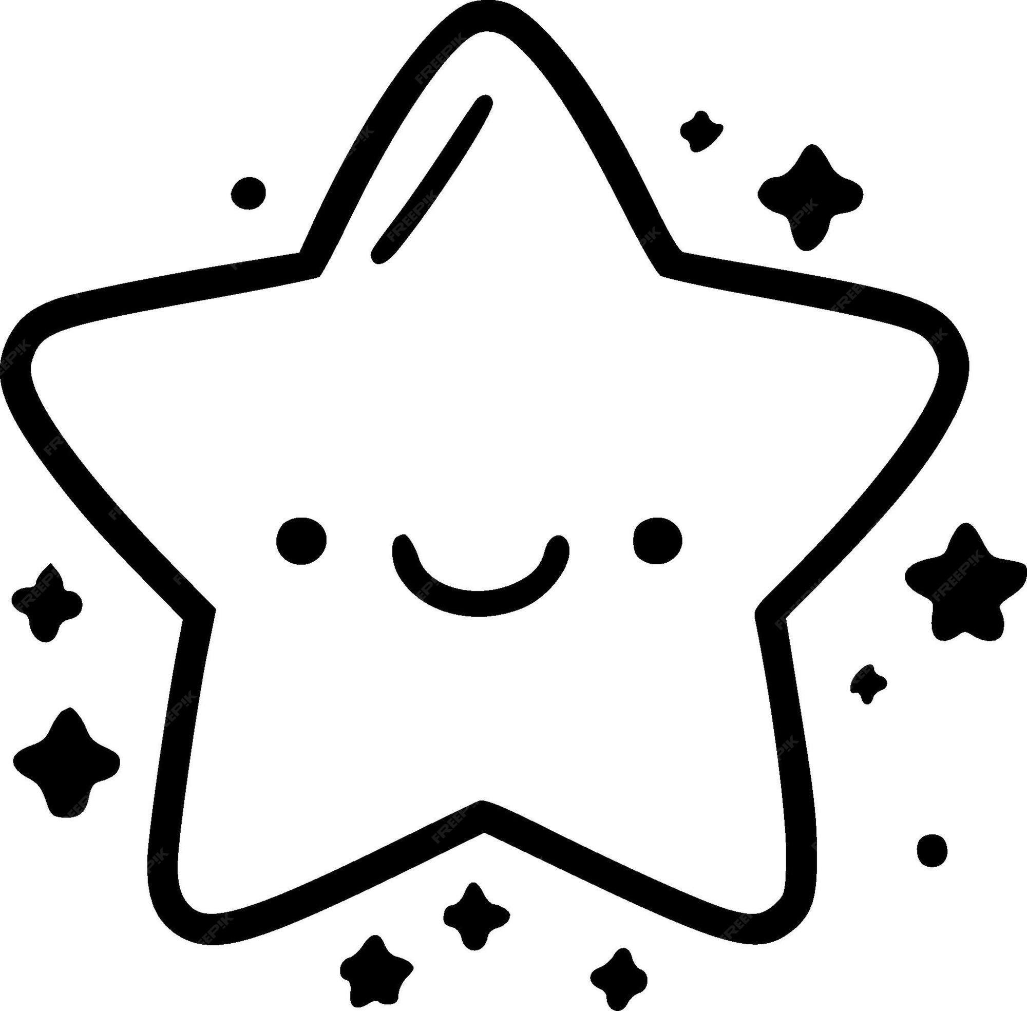 Premium Vector | Stars black and white vector illustration
