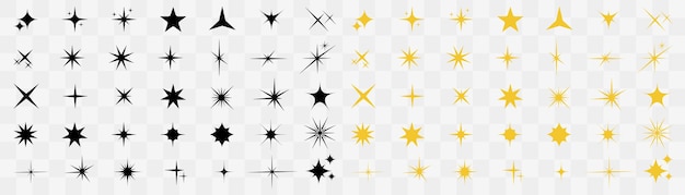 Stars collection star vector icons