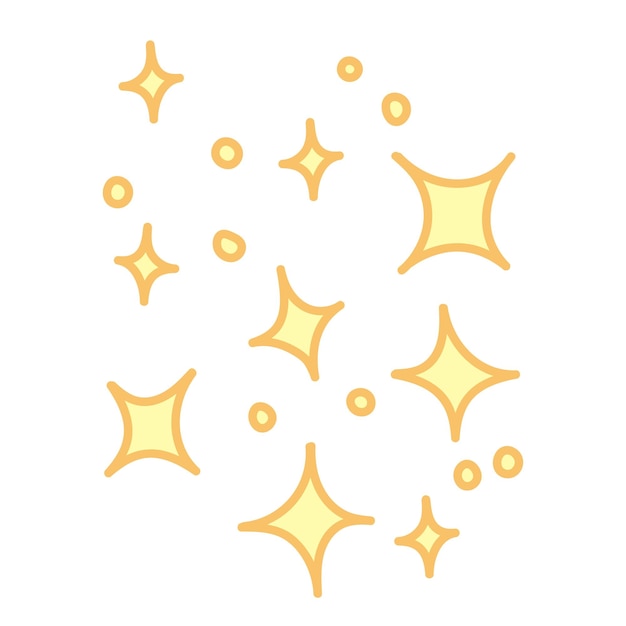 Stars and dots decorations set Cartoon style Hand drawn vector illustration