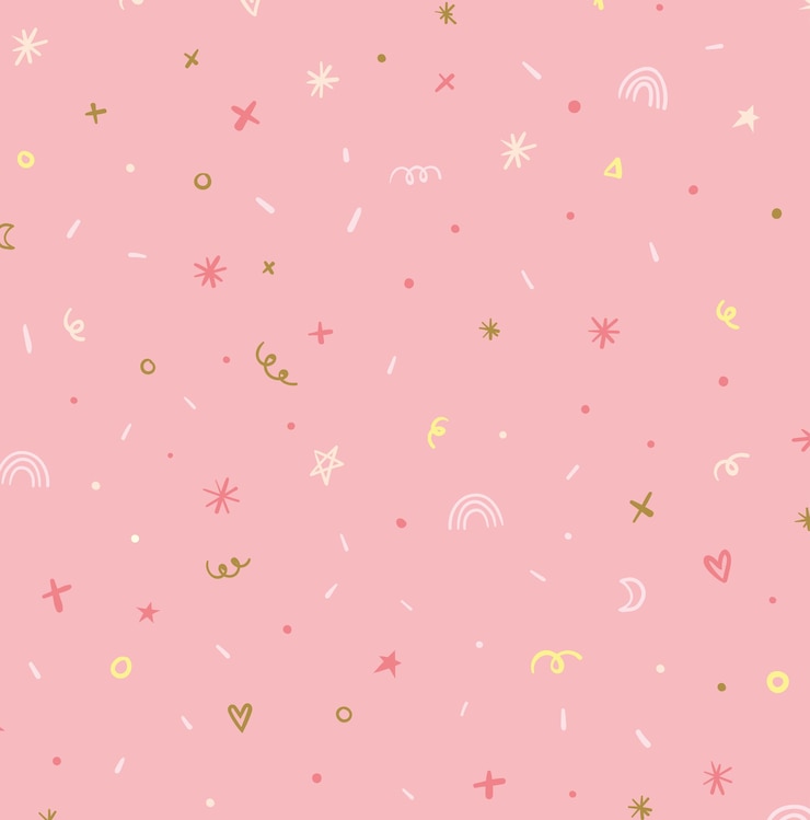 Vector 星と要素ピンクの背景ベクトルイラストシームレスパターン