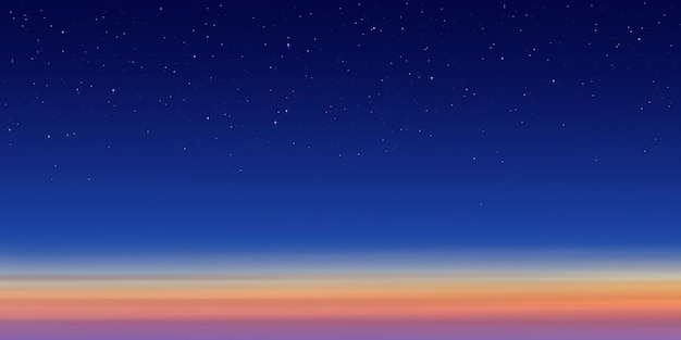 Vector stars in the evening sky, sunset sky, vector background