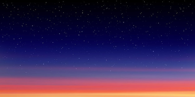 Звезды в вечернем небе векторный фон закатного неба