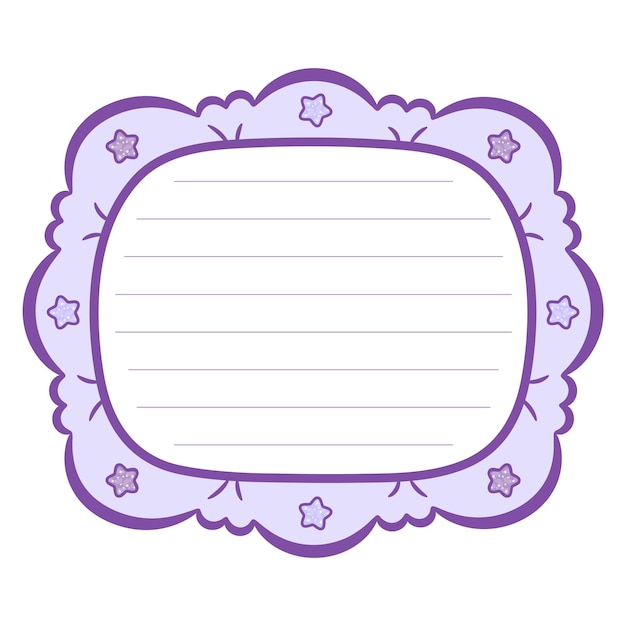 Vector stars frame note letter with pastel coloring for writing