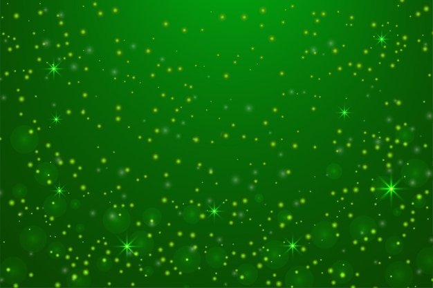 星とキラキラの抽象的な緑のベクトルの背景。クリスマスカード。冬または正月パターン