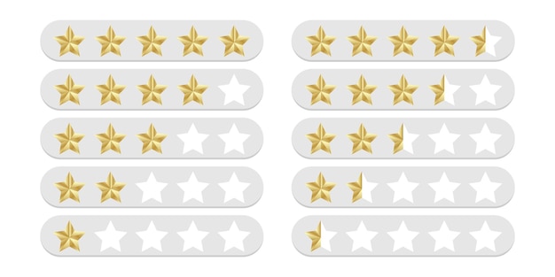 stars in gold style for rate feedback or various templates