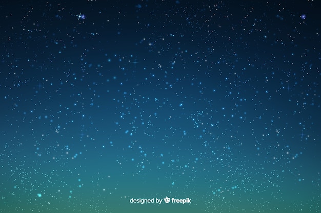 Vector stars on the gradient sky background