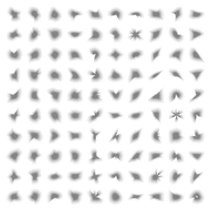 Vector stars halftone abstract background set 100