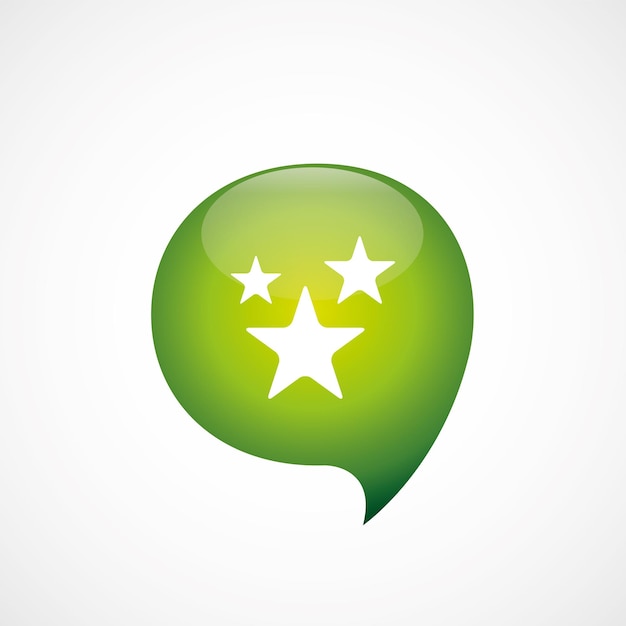 stars icon green think bubble symbol logo, isolated on white background