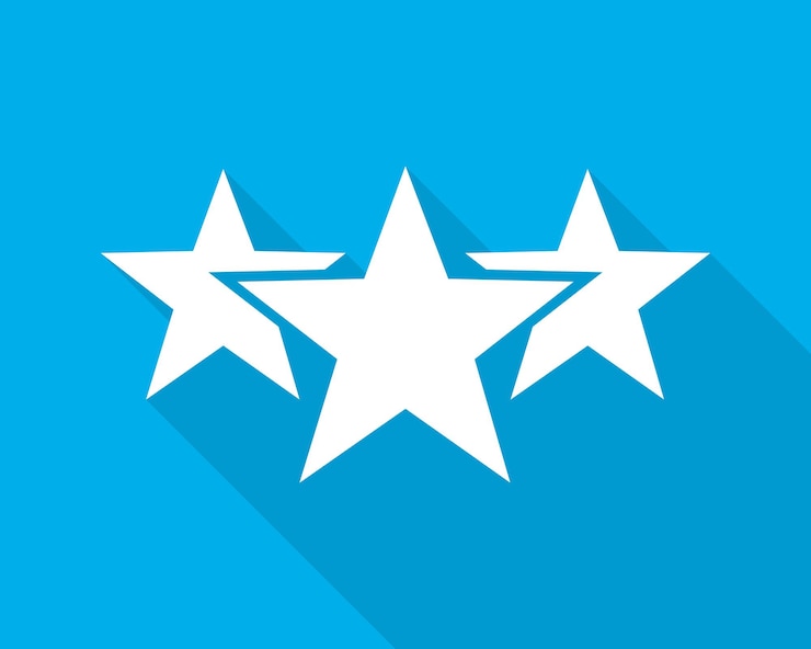 Vector stars icon with long shadow vector illustration