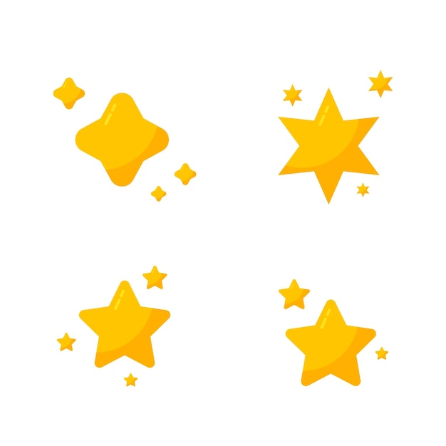 Vector stars line art icon sparkle star icons shine icons