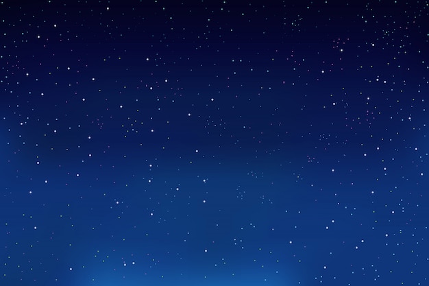 Vettore stelle nel cielo notturno. sfondo blu.
