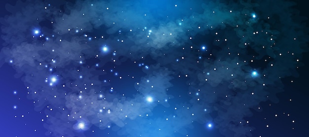 Stars on a night sky galaxy background