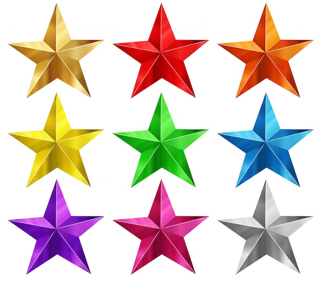 Stars in nine different colors