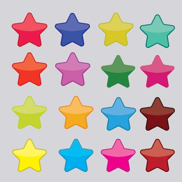 stars pack different color star vector