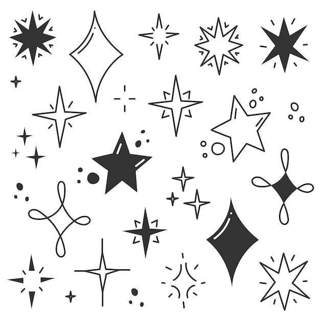 Vector stars pattern background hand draw vector