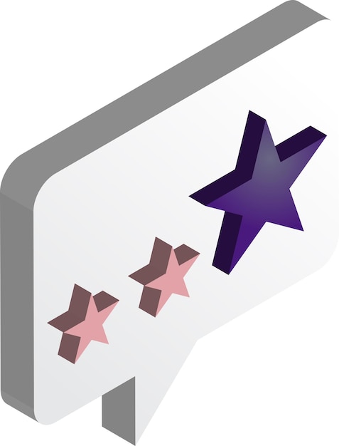 Vector stars and reviews illustration in 3d isometric style