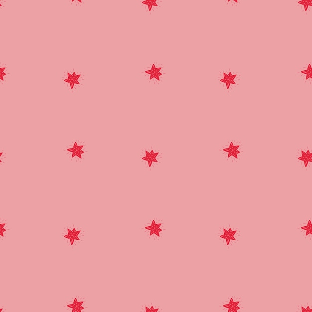 Stars seamless pattern. Cute festive background. Repeated texture in doodle style for fabric, wrapping paper, wallpaper, tissue. Vector illustration.