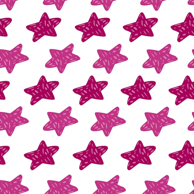 Stars seamless pattern. hand drawn background celebration.